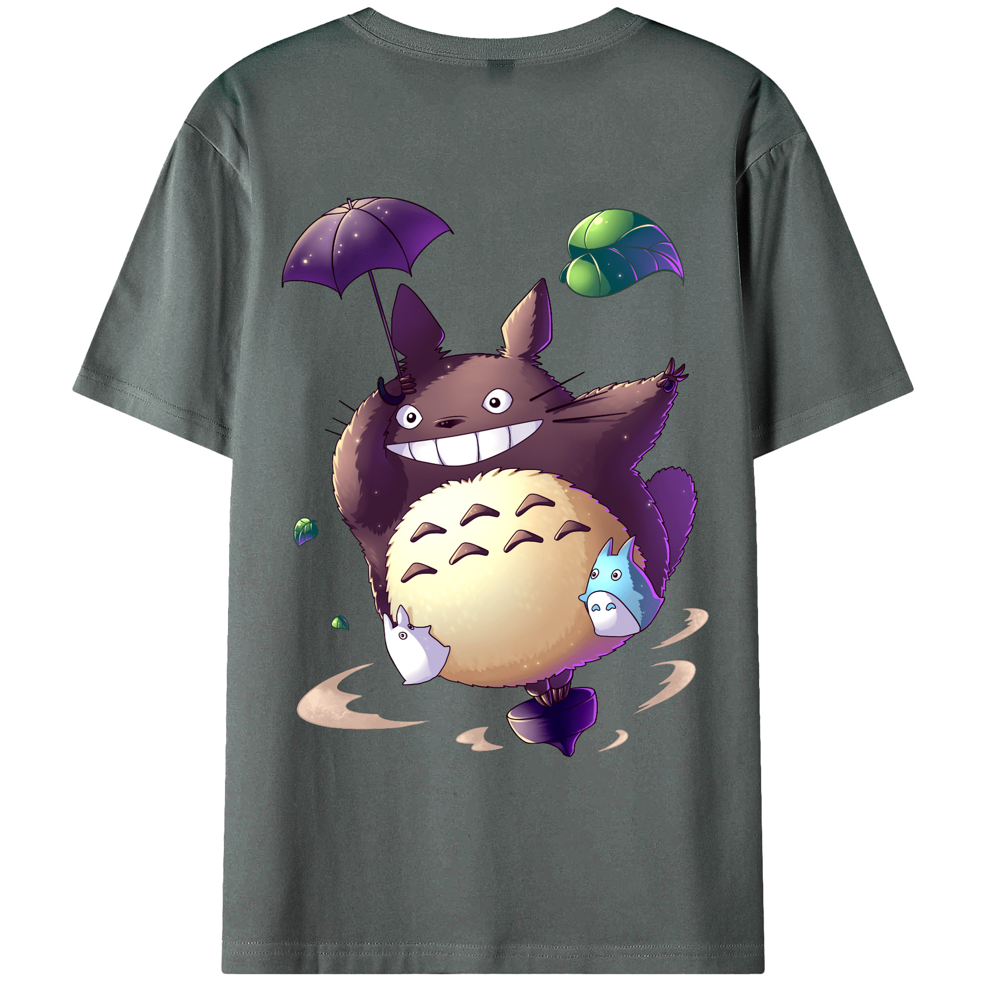（画像用） となりのトトロ 草壁メイ 草壁サツキ My Neighbor Totoro Satsuki Kusakabe Mei Kusakabe 綿100％ メンズ半袖Tシャツ（バックプリント） 通気性